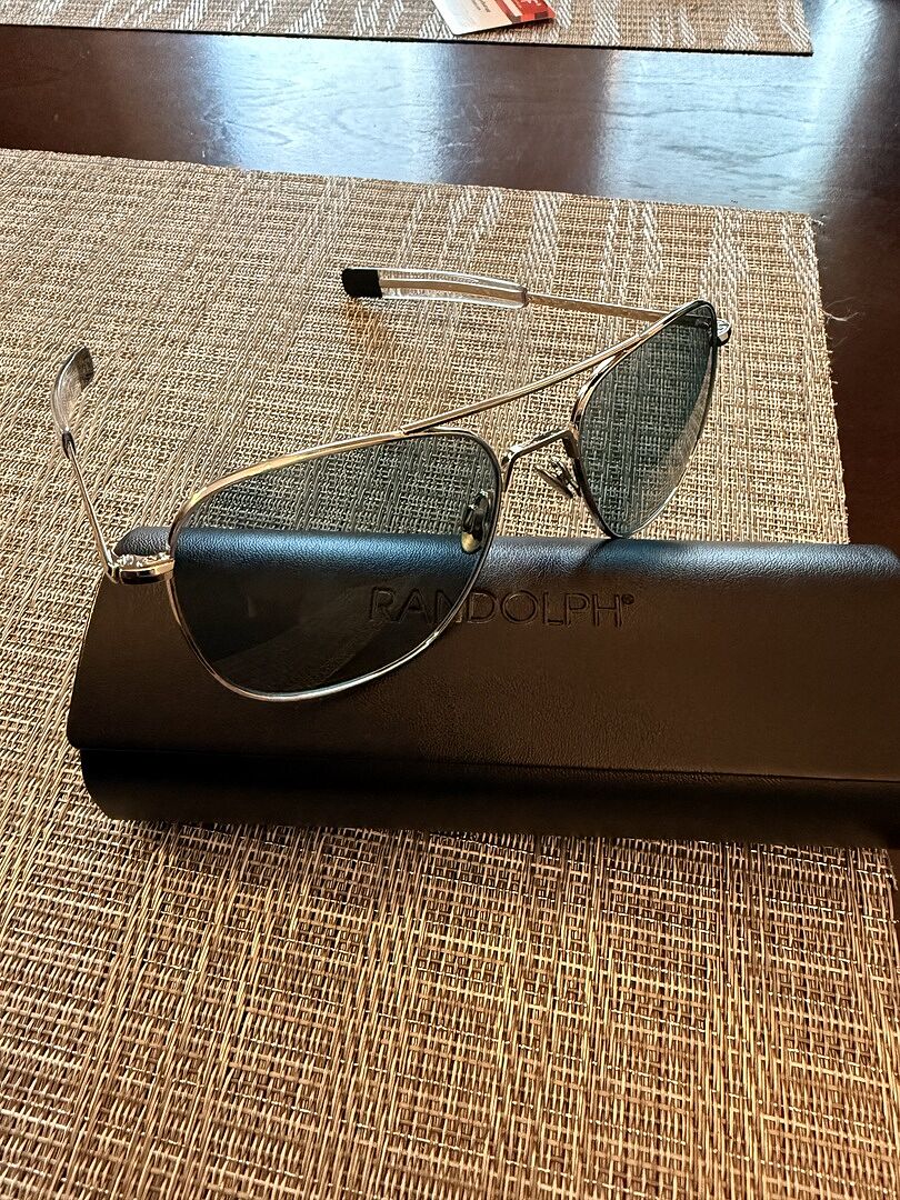 Randolph Aviator 23k White Gold Blue Hydro occhiali sole vetro