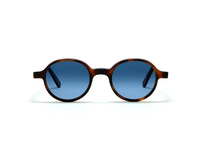 L.G.R Reunion occhiali da sole havana lente blu sfumata