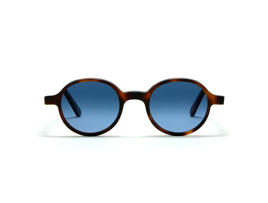 L.G.R Reunion occhiali da sole havana lente blu sfumata