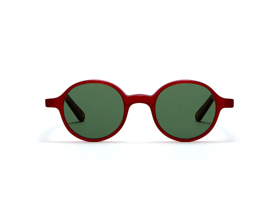 L.G.R Reunion occhiali da sole rosso lente verde piatta