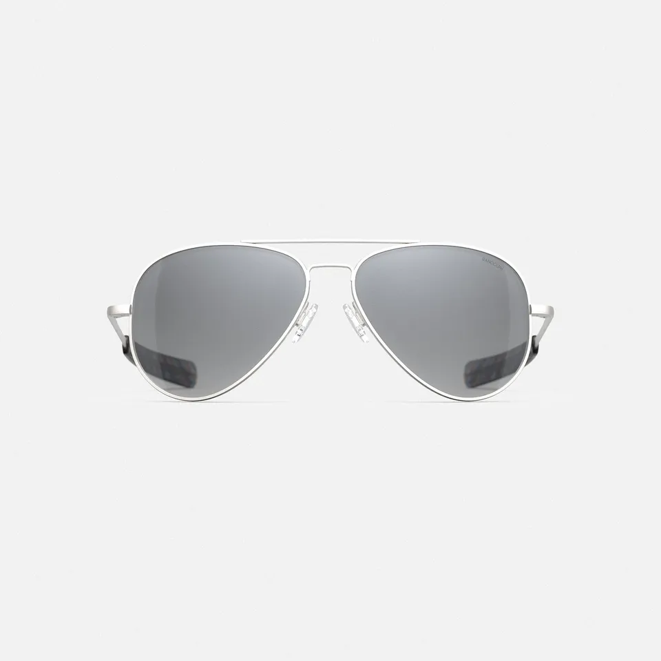 Randolph Concorde Satin Silver occhiali da sole polarizzati 57 mm