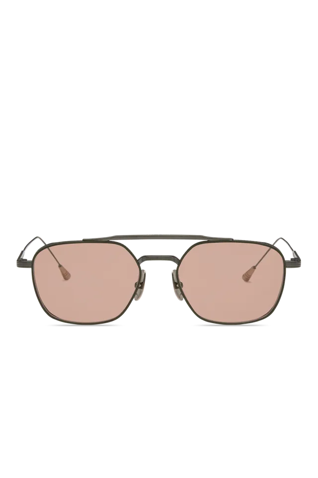 Lunetterie Générale Route 66 occhiali titanio gunmetal ambra custom