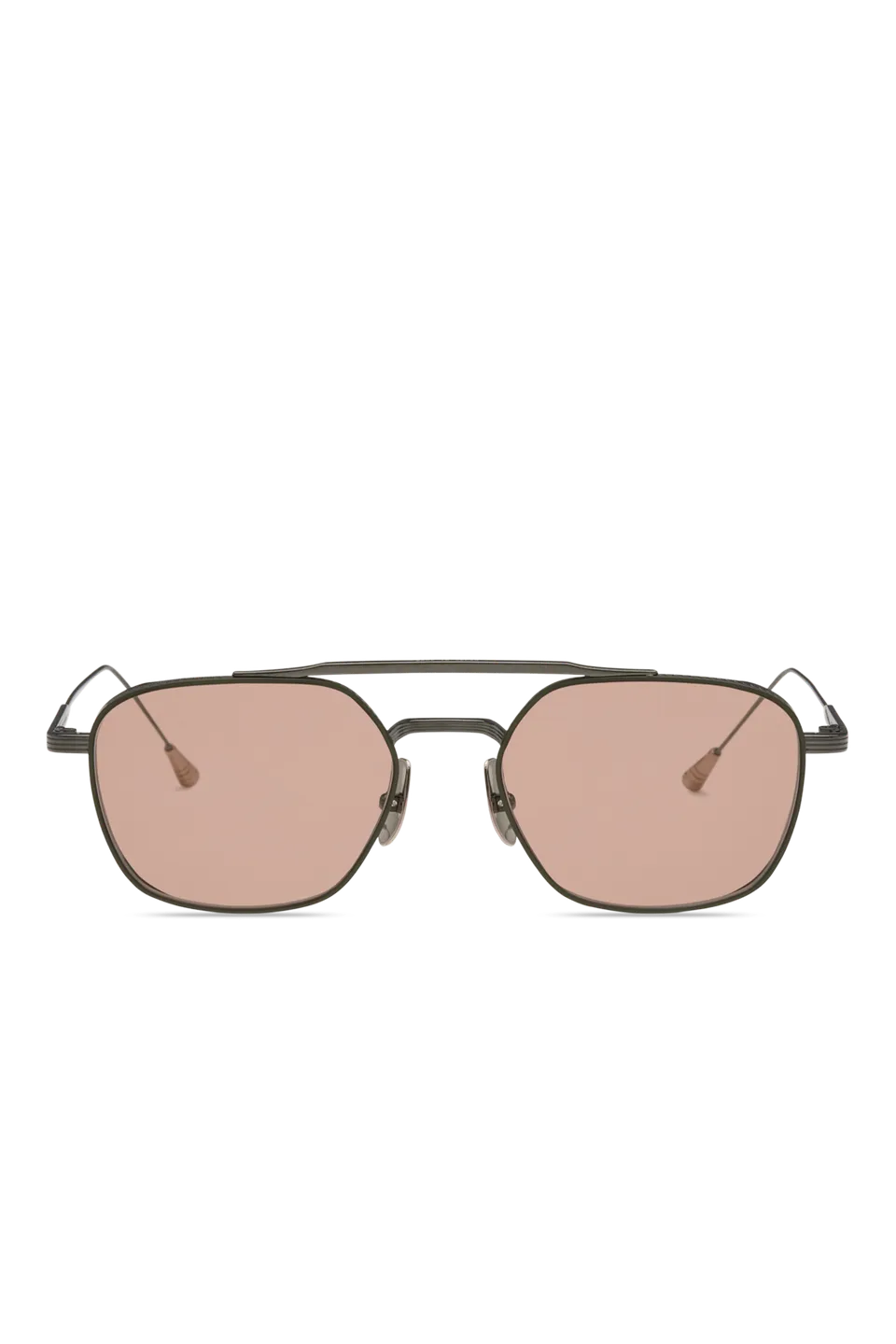 Lunetterie Générale Route 66 occhiali titanio gunmetal ambra custom