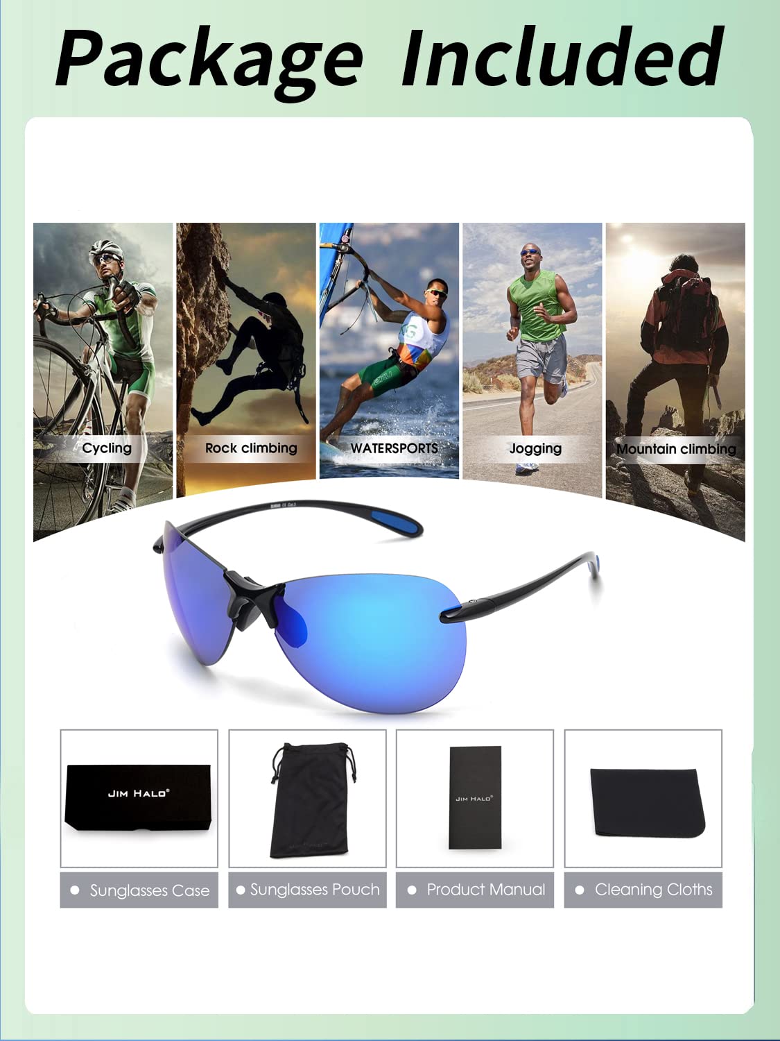 Glindar TR90 Pilot occhiali da sole sportivi uomo donna