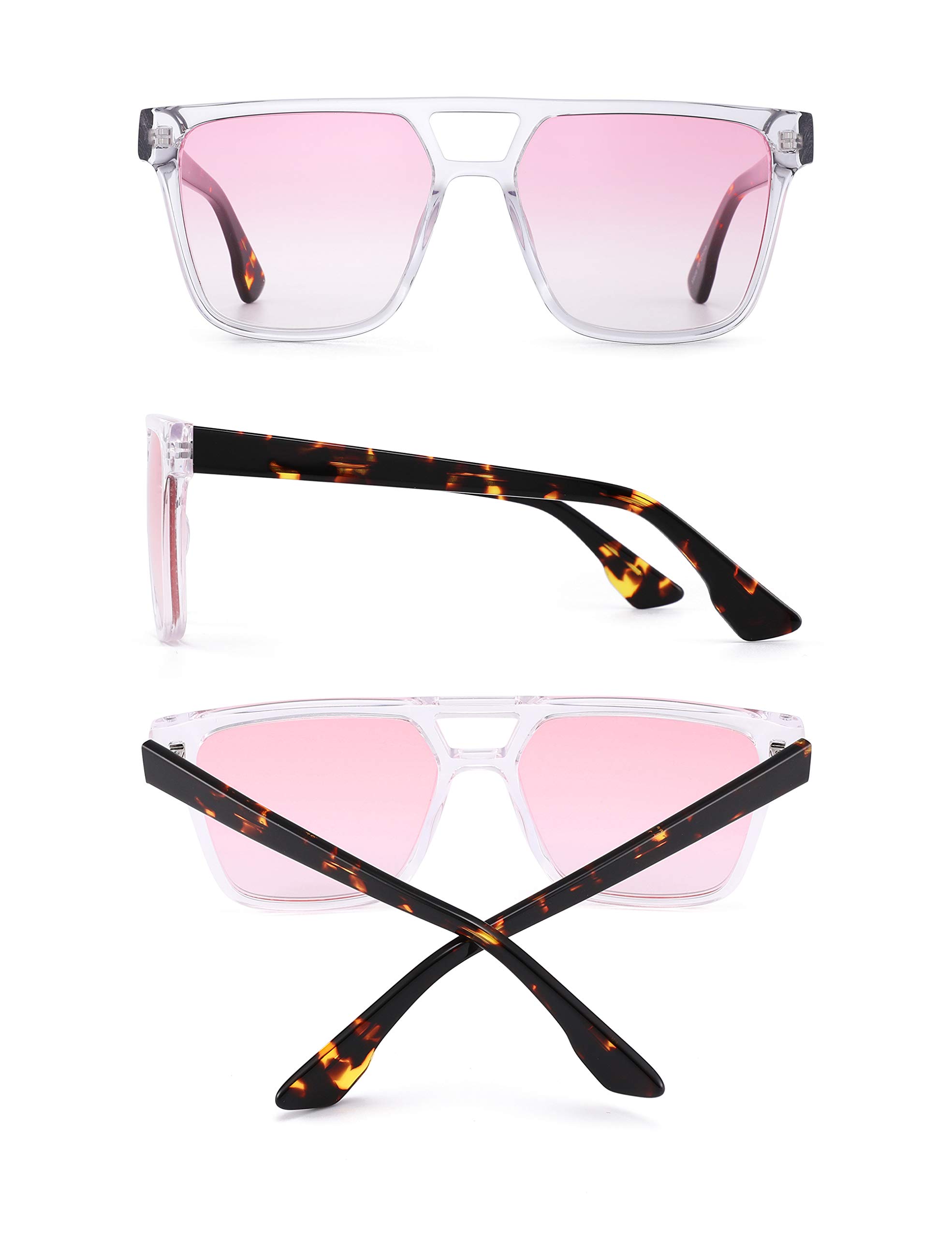 Glindar Retro Square occhiali da sole acetato sfumati unisex