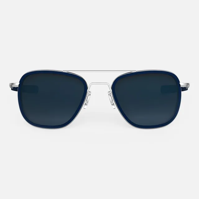 Randolph Aviator Fusion Matte Chrome Blue Sapphire occhiali da sole 55mm