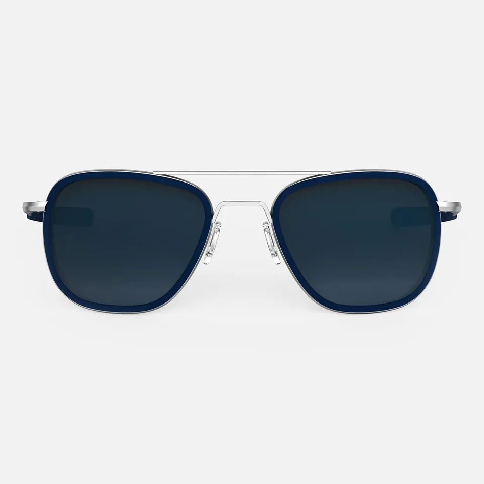 Randolph Aviator Fusion Matte Chrome Blue Sapphire occhiali da sole 55mm