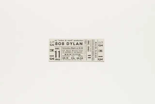 Jacques Marie Mage Bob Dylan biglietto concerto 1965 originale