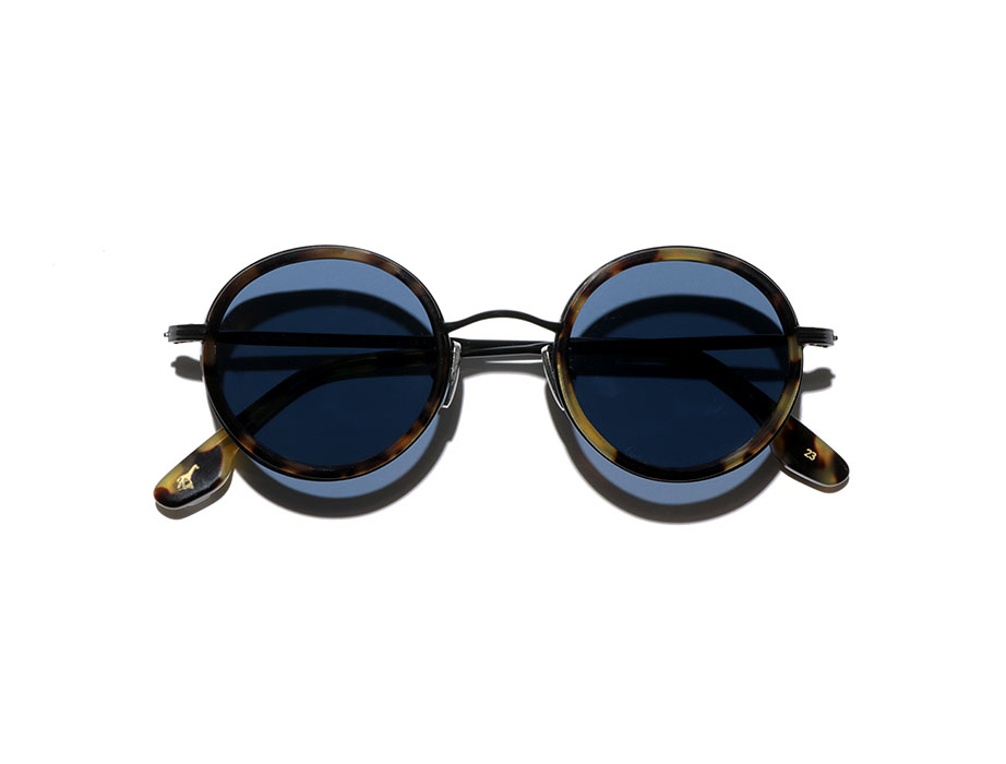 L.G.R Reunion Explorer occhiali sole havana lente blu