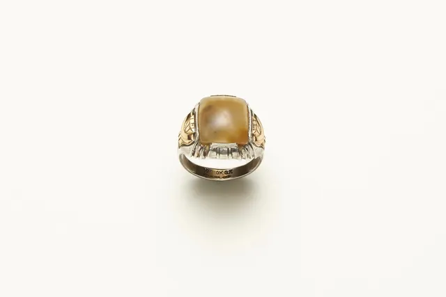 Jacques Marie Mage anello agata argento sterling anni 40