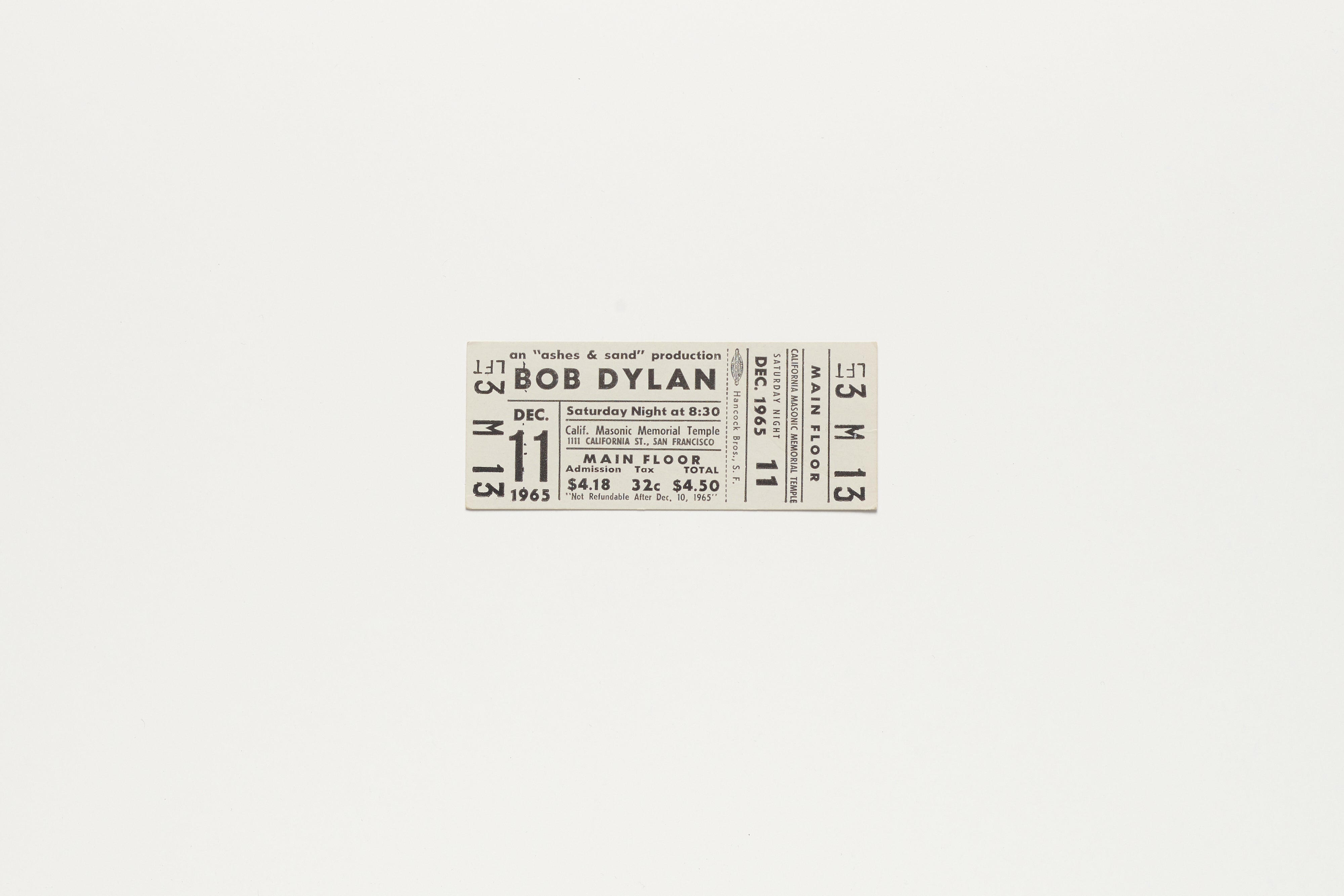 Jacques Marie Mage Bob Dylan biglietto concerto 1965 originale