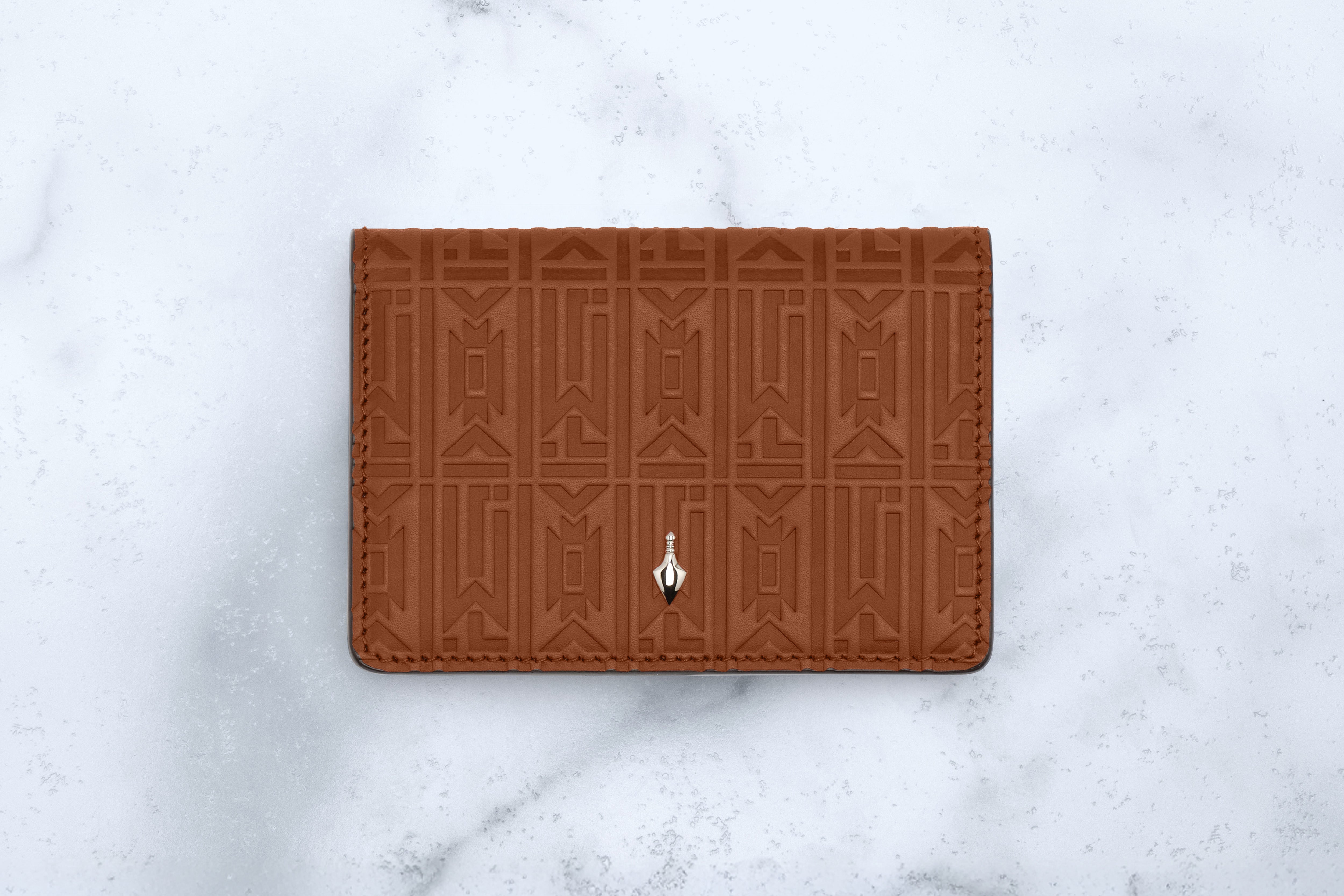 Jacques Marie Mage Cassandre portafoglio pelle Tan bifold