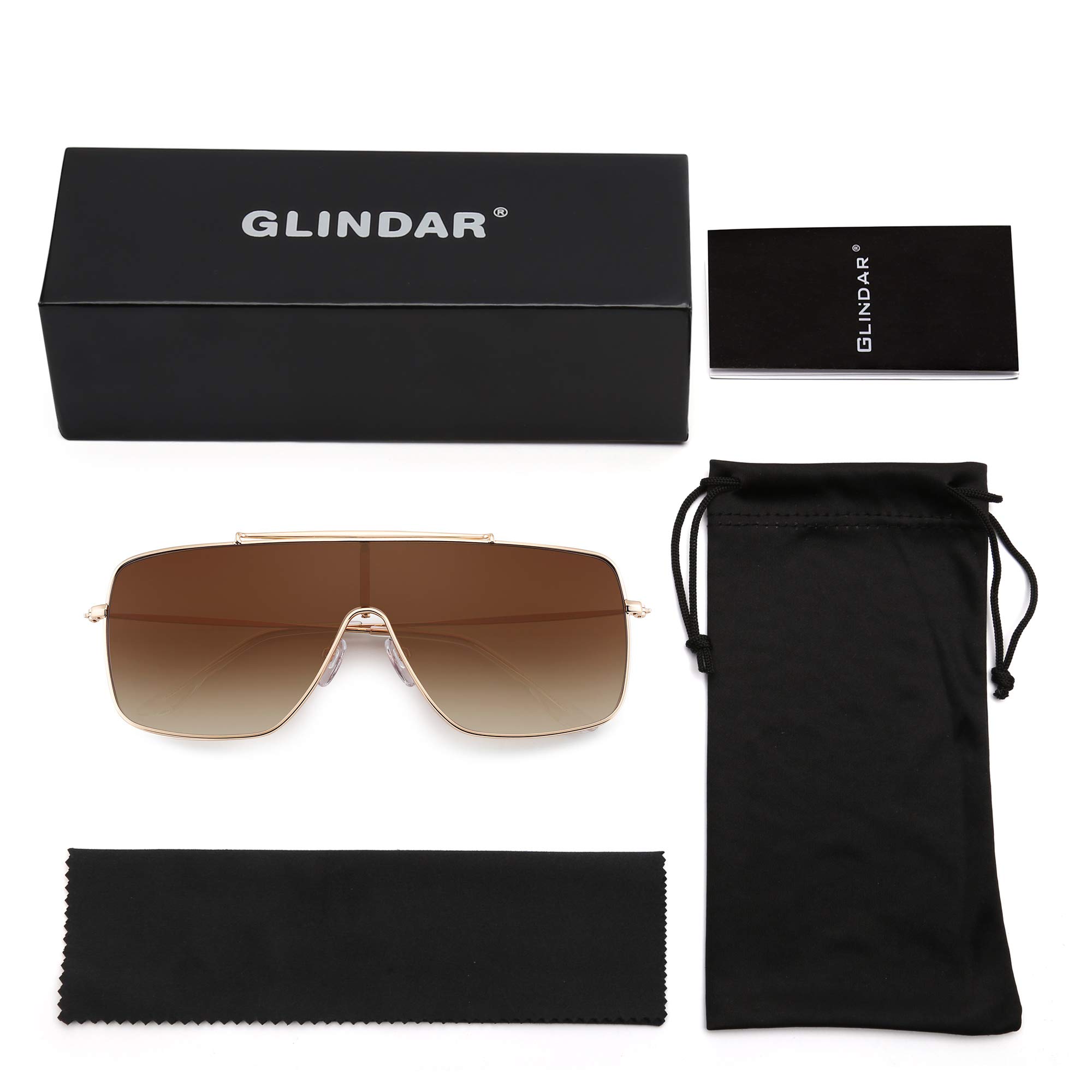 Glindar Scudo occhiali da sole oversize lente sfumata