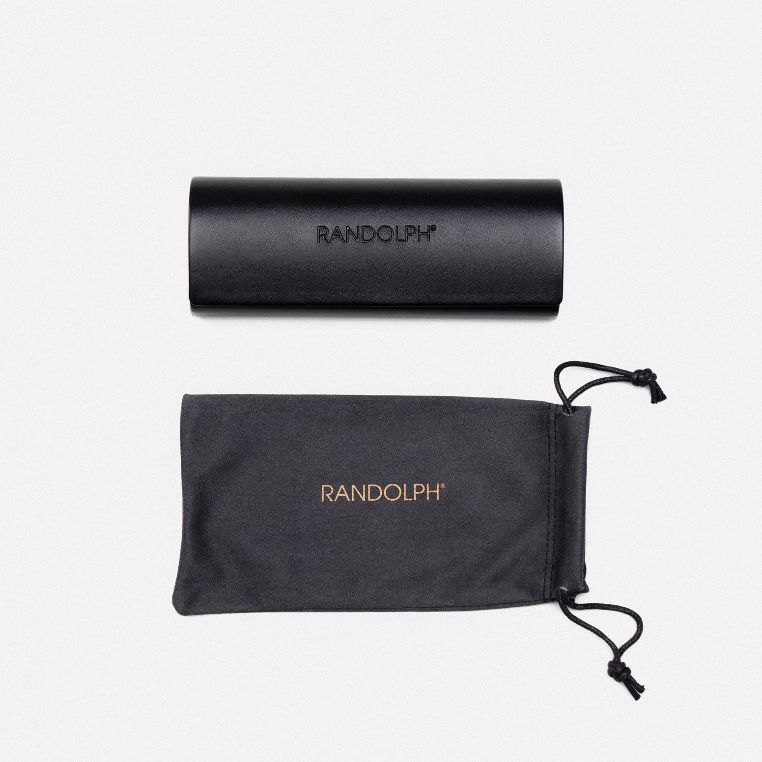 Randolph Hard Case custodia occhiali pelle vegana nera
