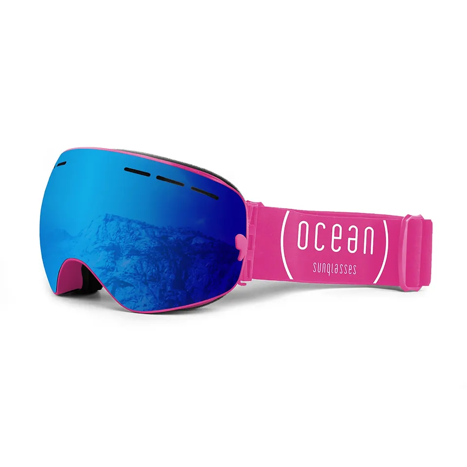 Ocean Sunglasses Cervino maschera sci rosa lente blu specchiata
