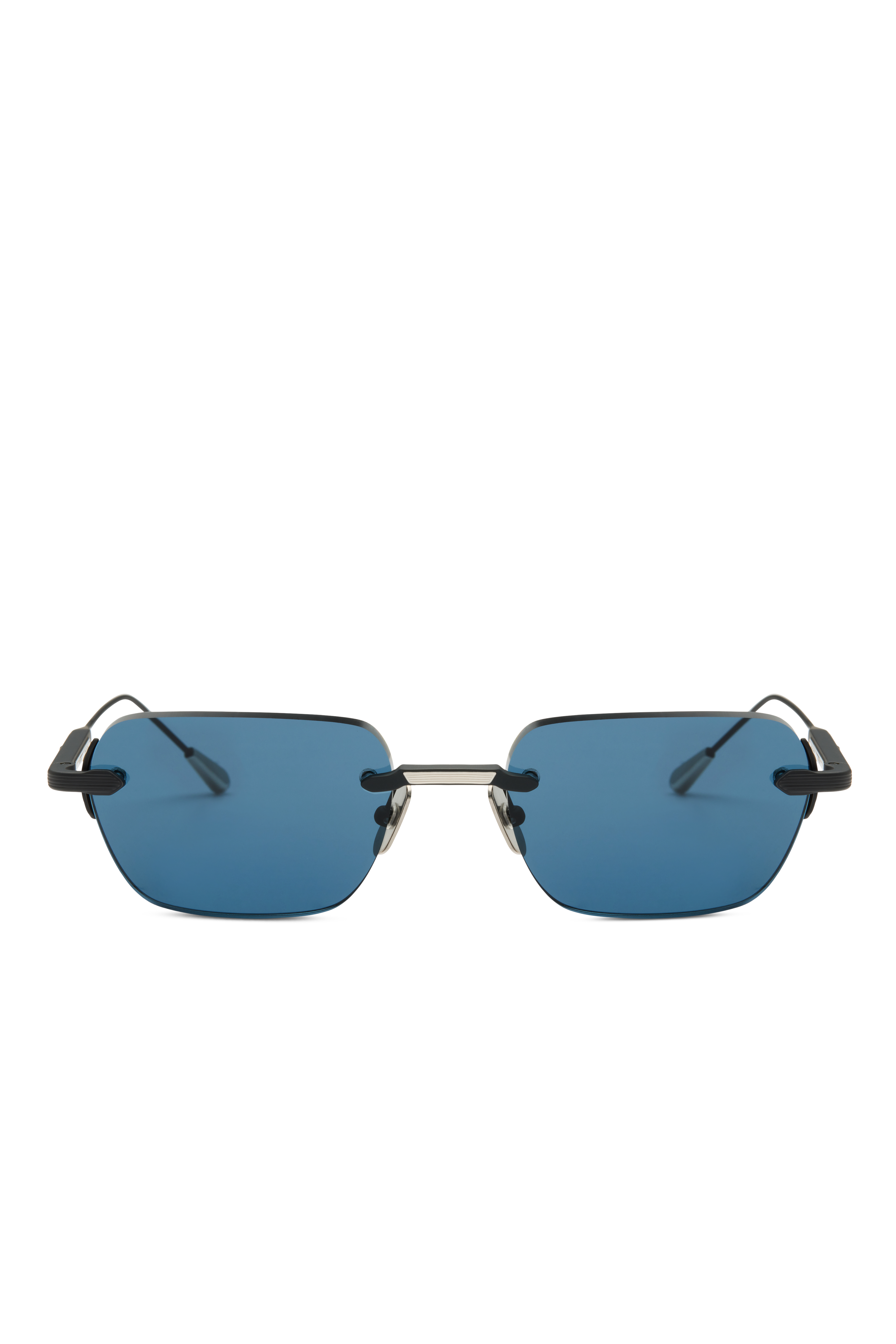 Lunetterie Générale Wabi-Sabi occhiali sole rimless nero blu