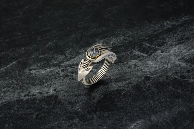 Jacques Marie Mage Natrona anello Electrum cabochon 6 mm misura 10
