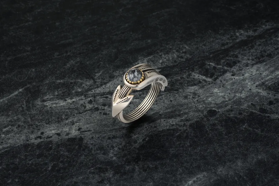 Jacques Marie Mage Natrona anello Electrum cabochon 6 mm misura 10