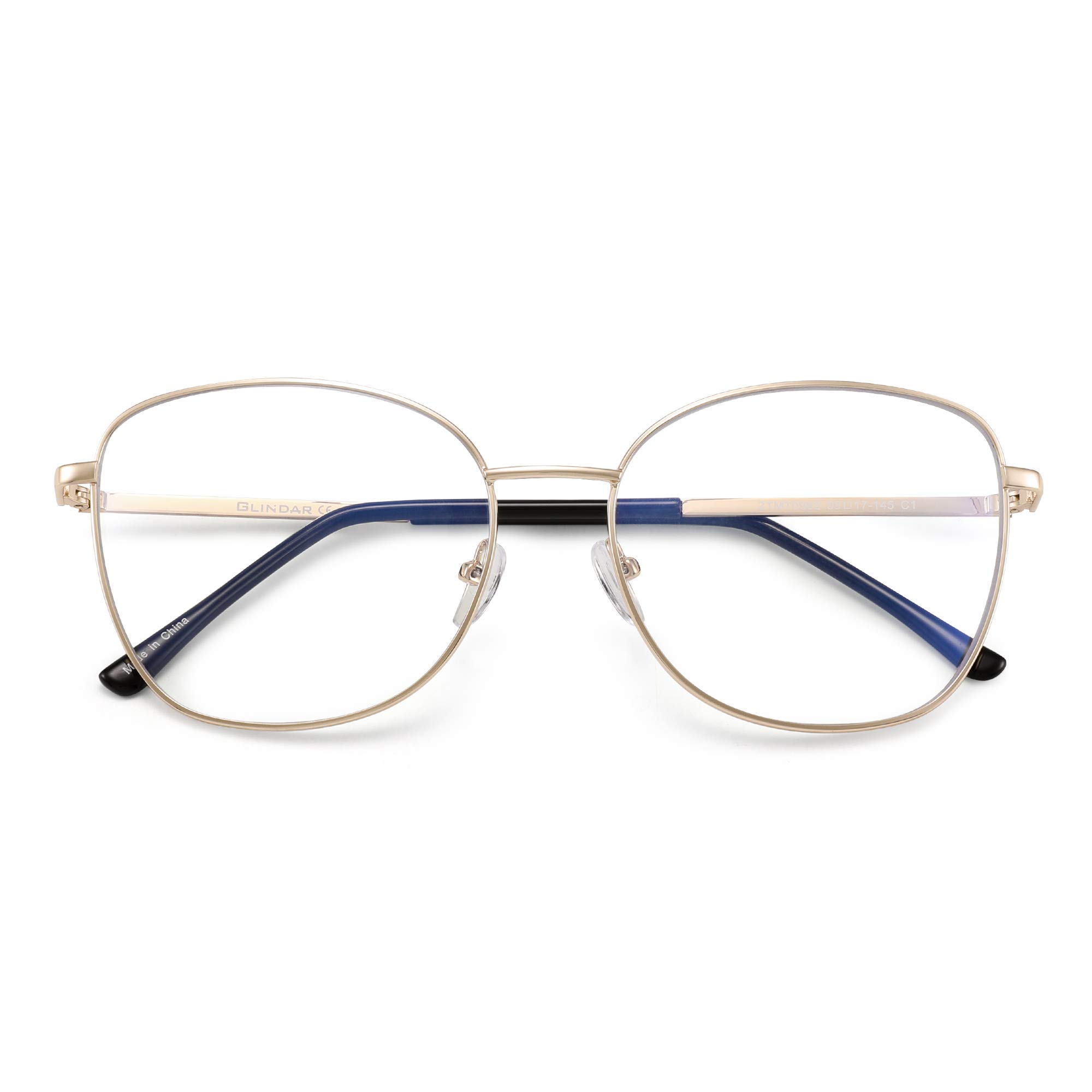 Glindar occhiali luce blu montatura metallo anti affaticamento