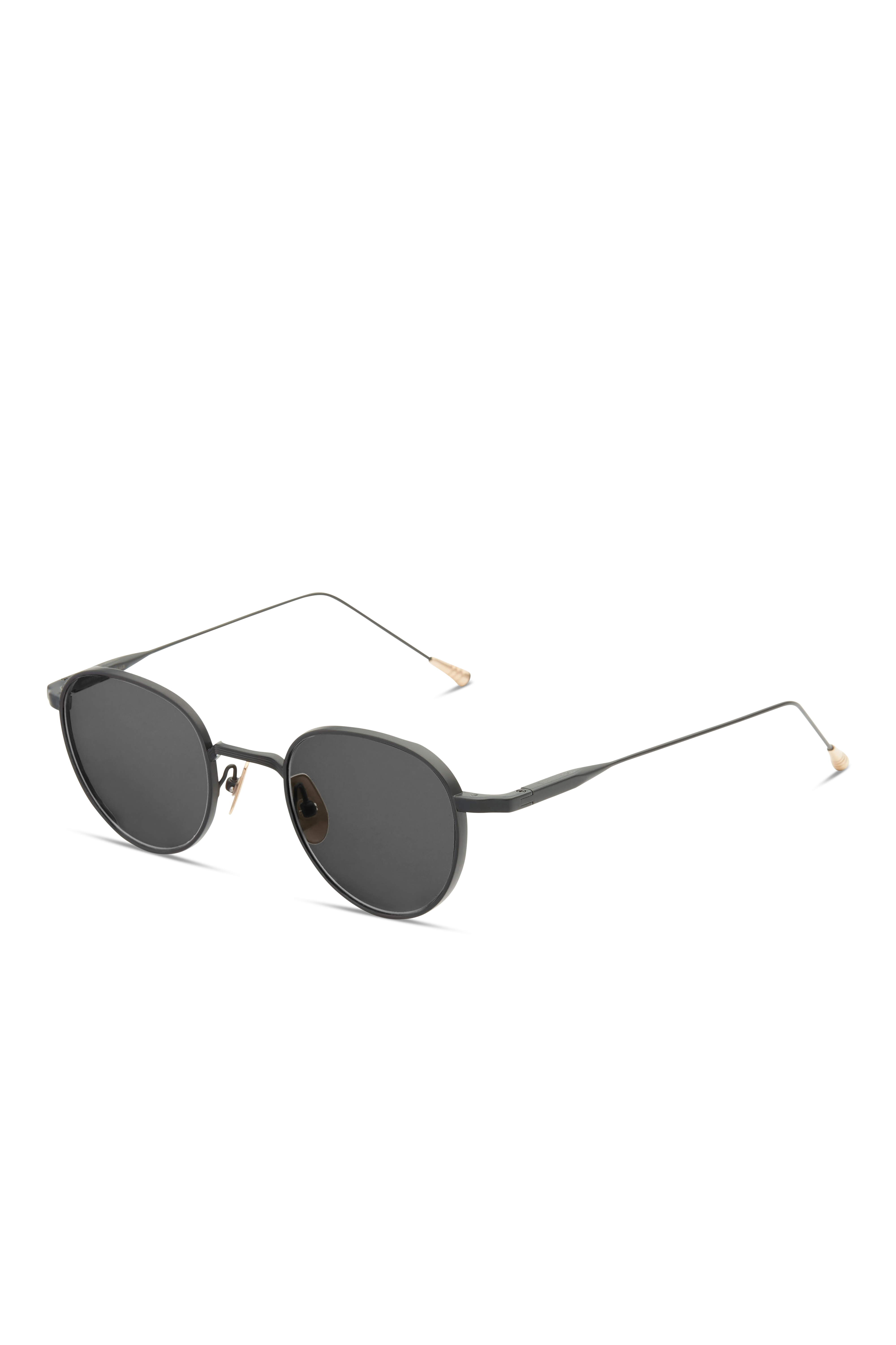 Lunetterie Générale Café Racer occhiali da sole nero grigio tondi