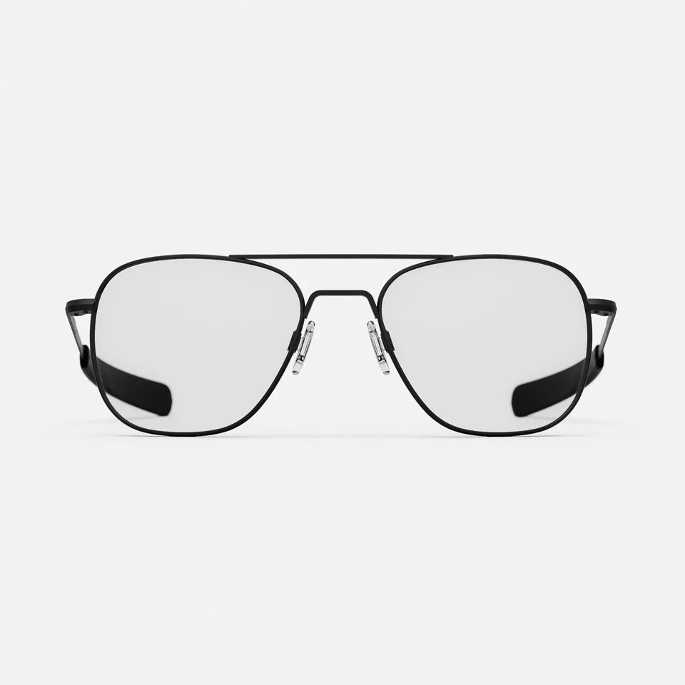Randolph Aviator Military Matte Black Clear occhiali vista 55