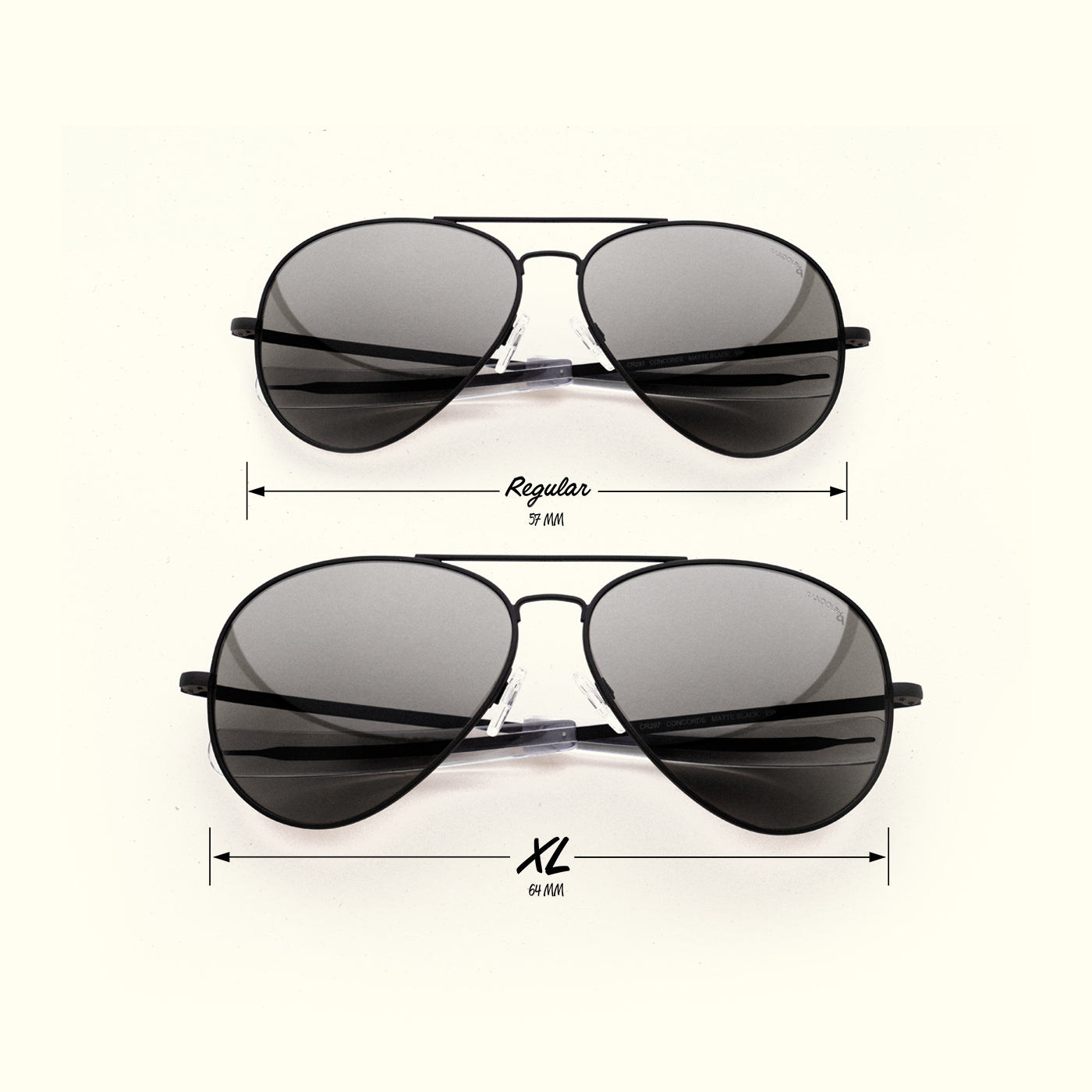 Randolph Concorde Matte Black American Gray occhiali sole 64