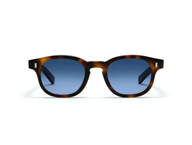 L.G.R Fez Bold occhiali da sole havana 39 blu HD