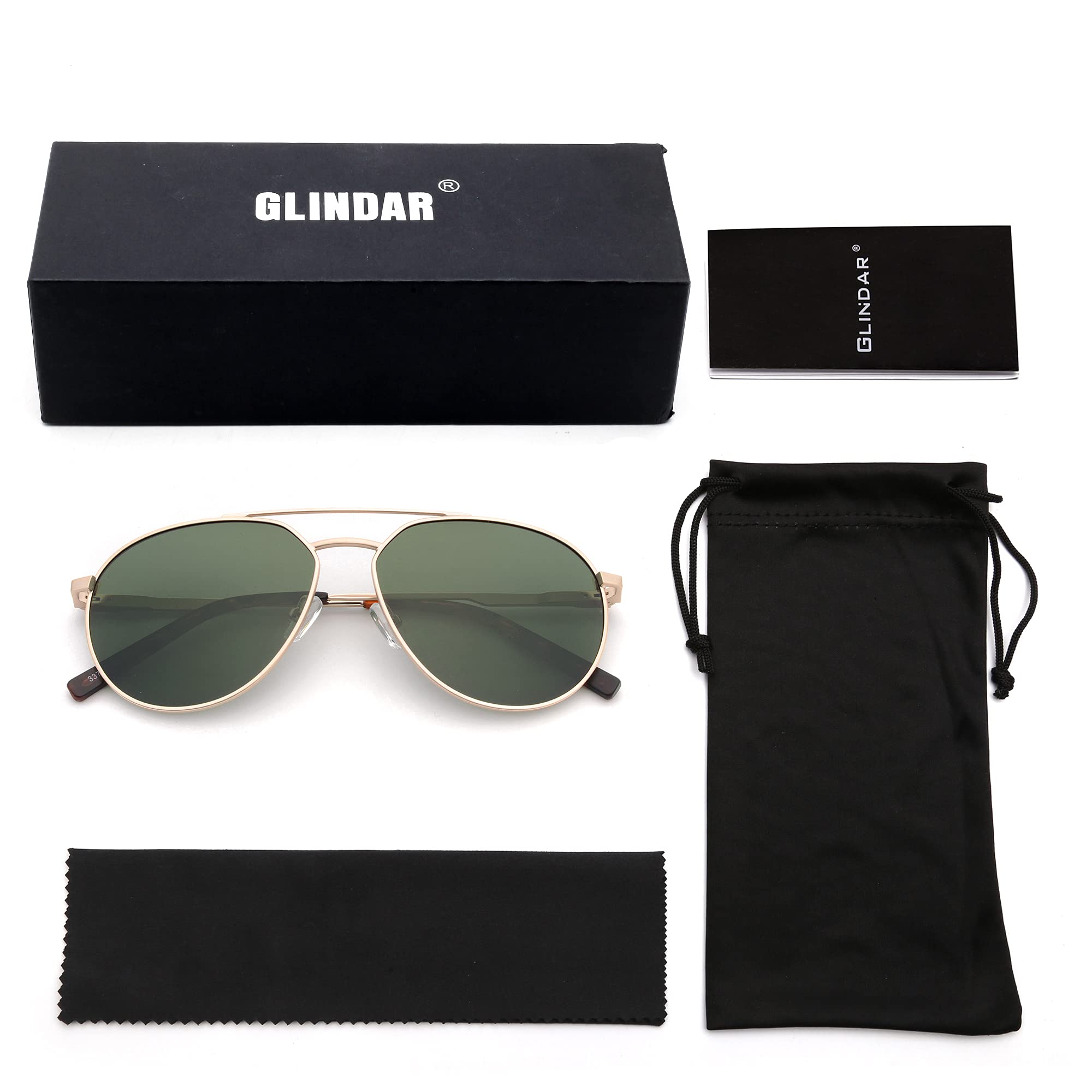 Glindar Pilot Aviatore occhiali da sole metallo polarizzati
