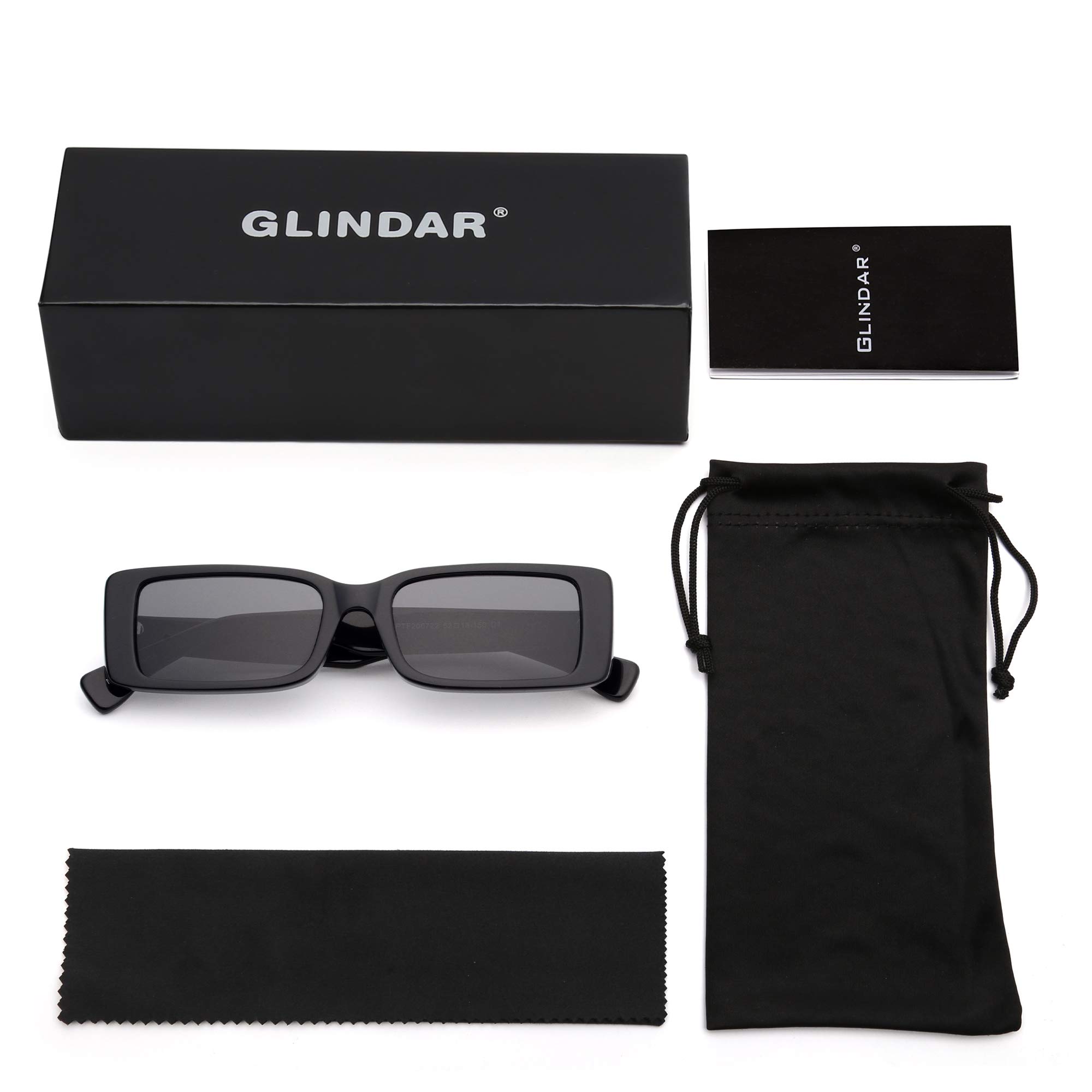 Glindar occhiali da sole rettangolari acetato donna