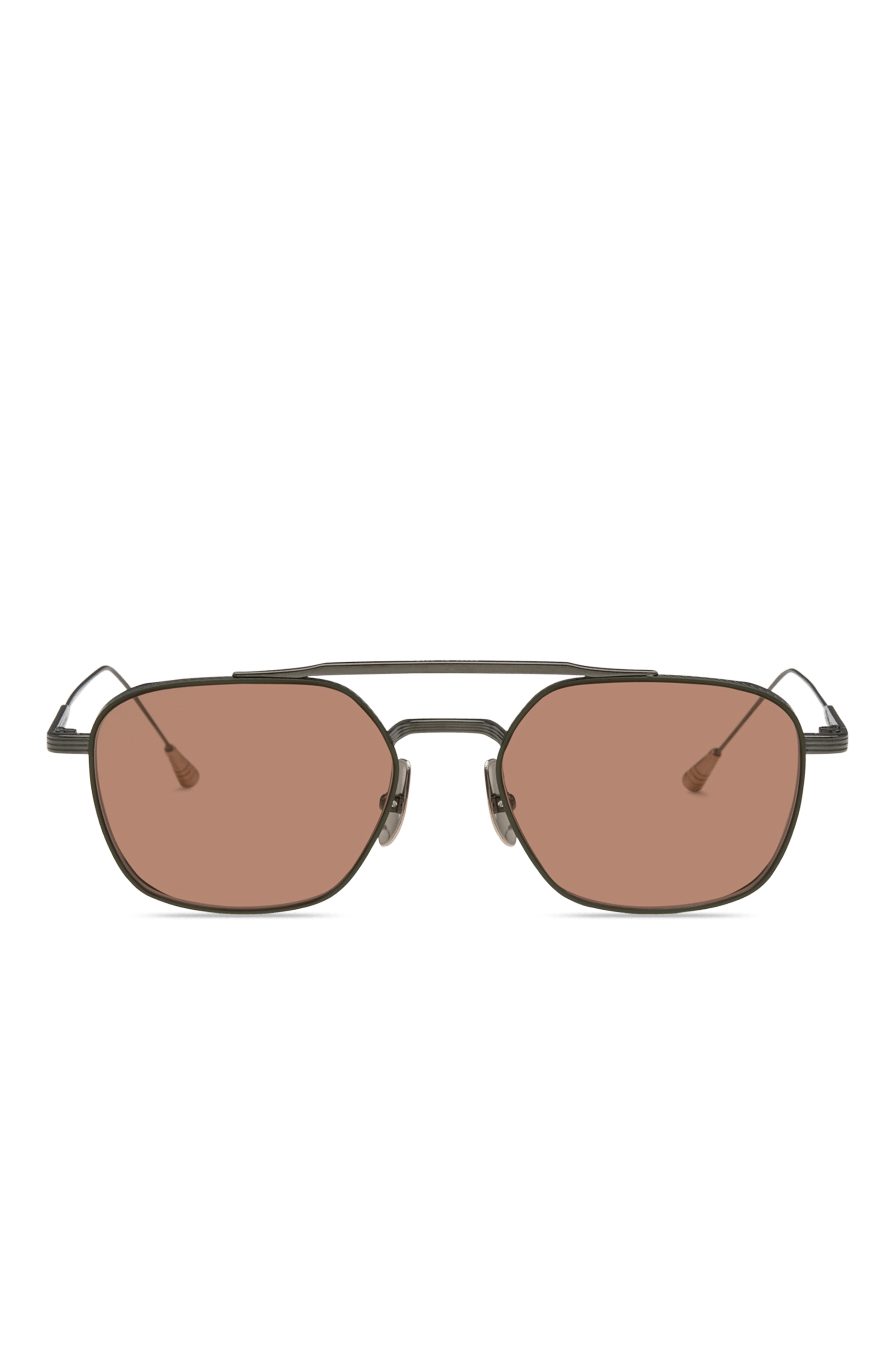 Lunetterie Générale Route 66 occhiali titanio gunmetal ambra custom