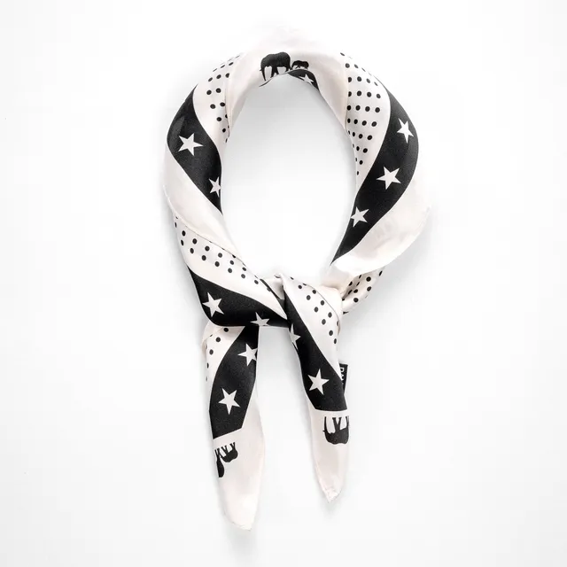 Randolph x BKc foulard in seta bianco grafica