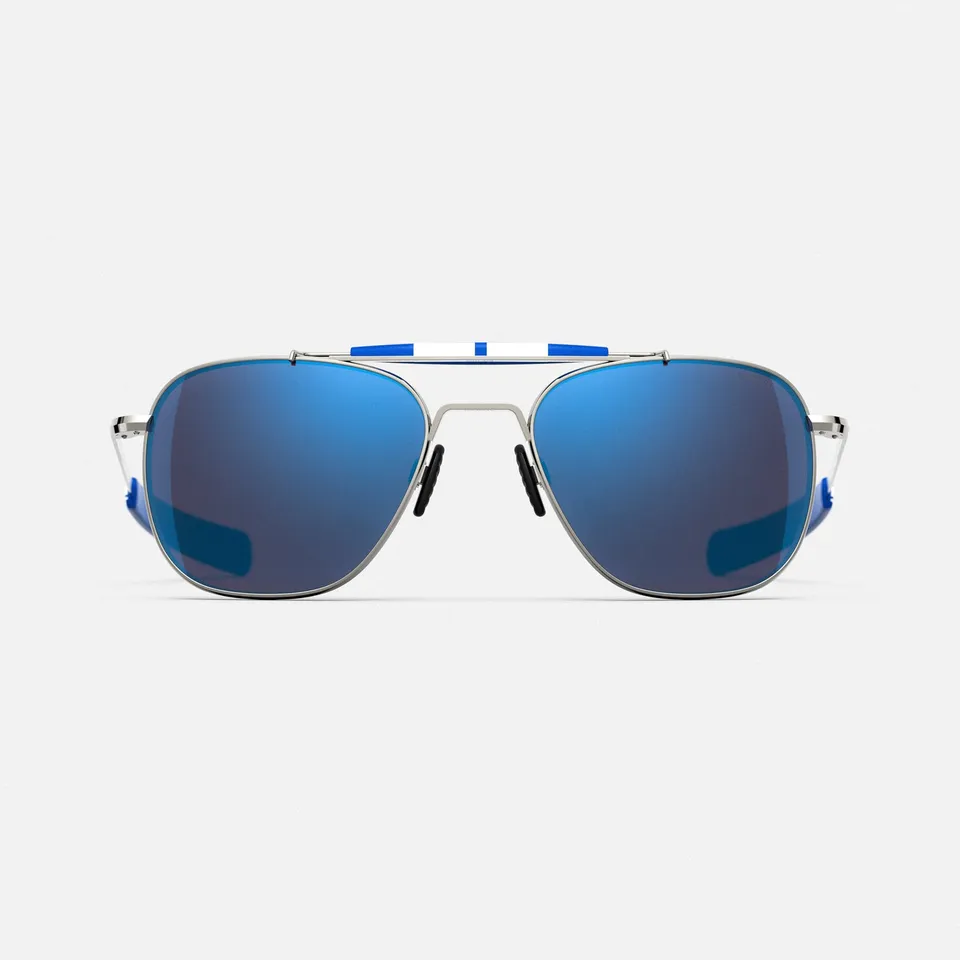 Randolph Shelby Aviator II Gunmetal Le Mans Blue occhiali da sole vetro