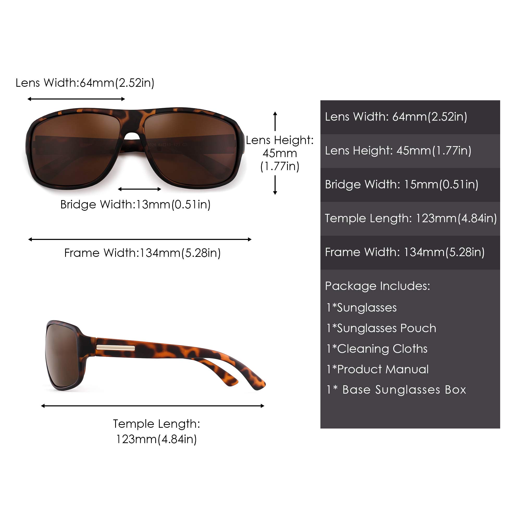 Glindar occhiali da sole polarizzati sportivi unisex