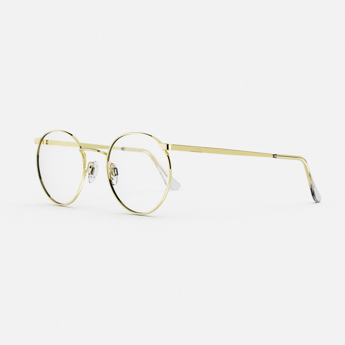 Randolph P3 23k Gold Clear occhiali da vista graduati tondi