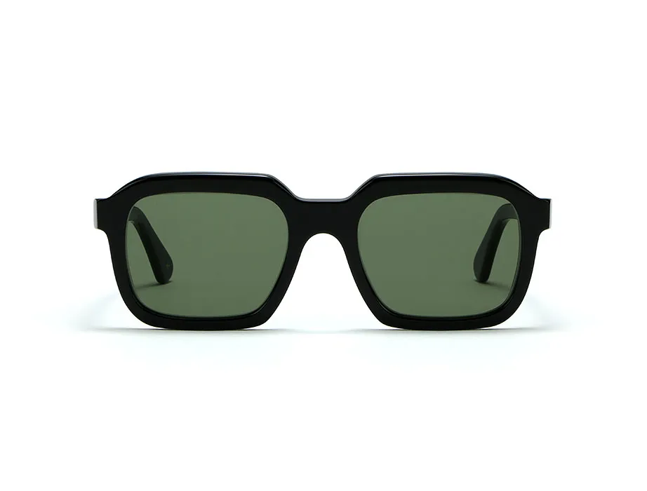 L.G.R Raffaello occhiali da sole nero lente verde base 2
