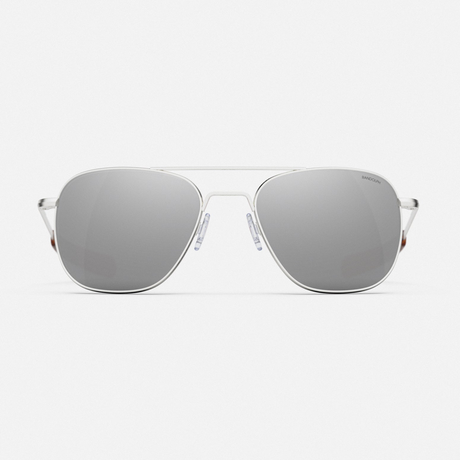 Randolph Aviator Satin Silver Silver Mirror occhiali sole 55