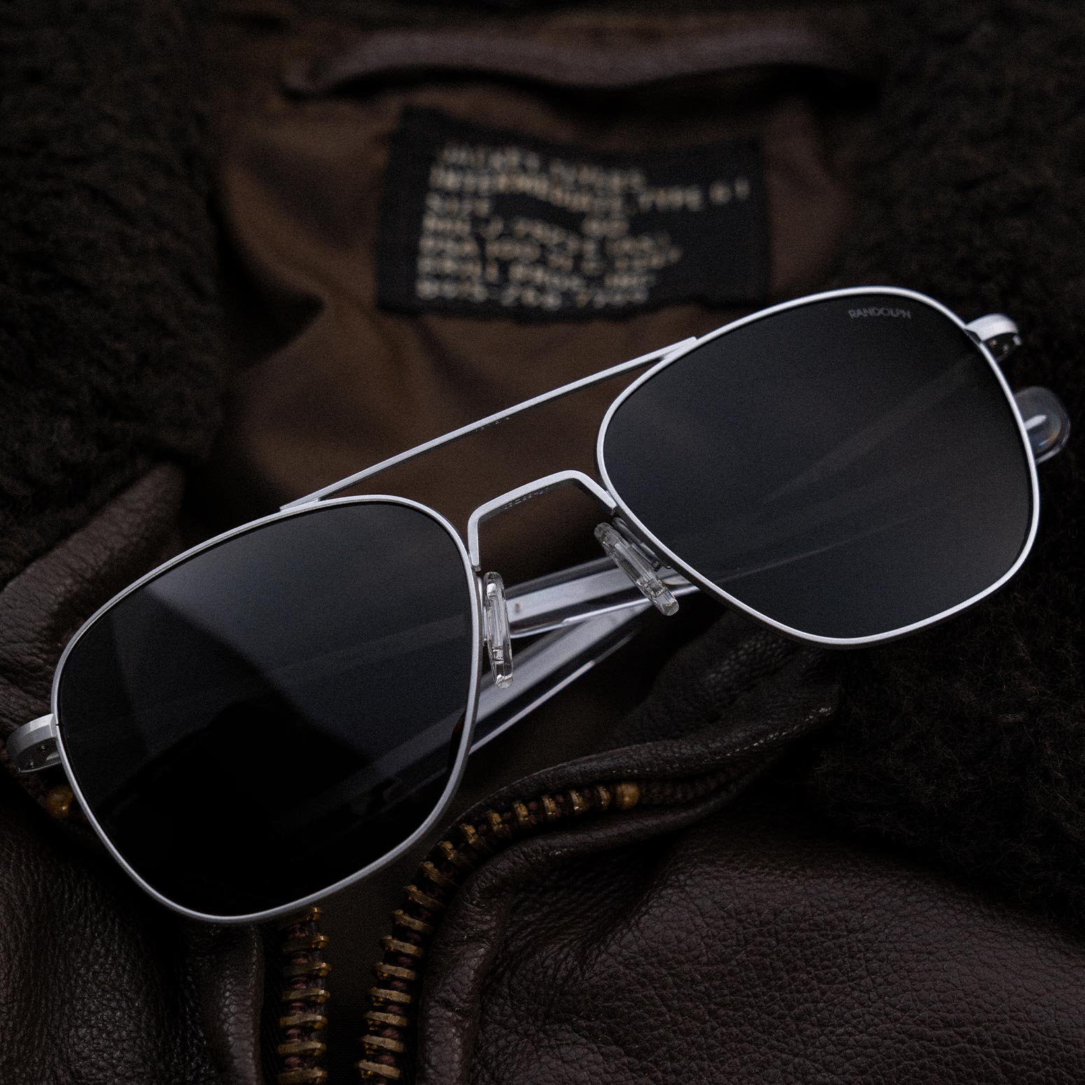 Randolph Aviator Military occhiali da sole graduati Matte Chrome