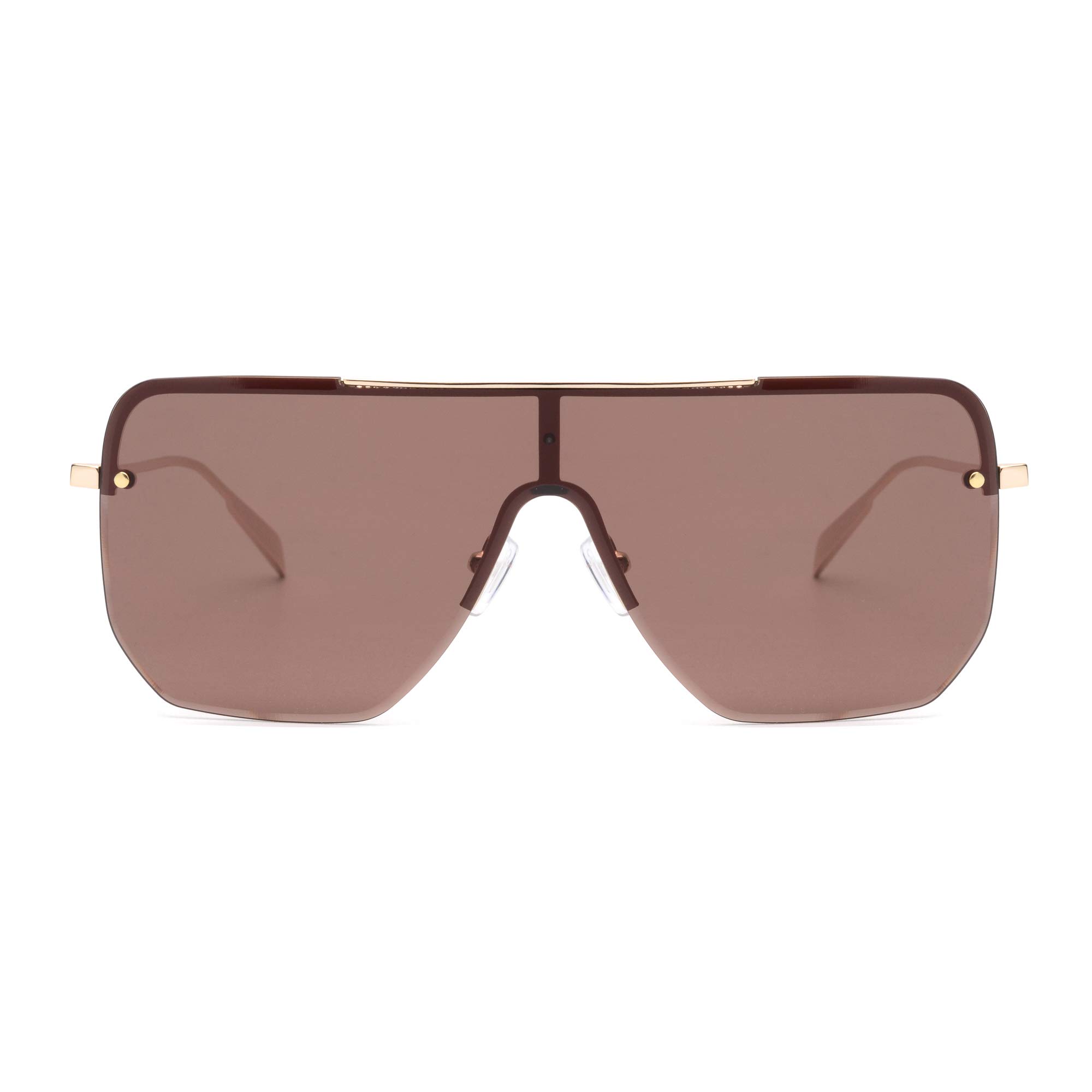 Glindar One Piece occhiali da sole scudo flat top oversize unisex