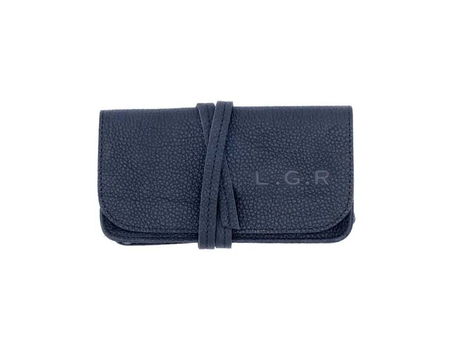 L.G.R Reunion Explorer Case custodia occhiali pelle blu