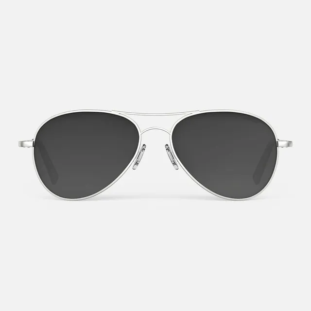 Randolph Amelia Satin Silver occhiali da sole 57mm grigio