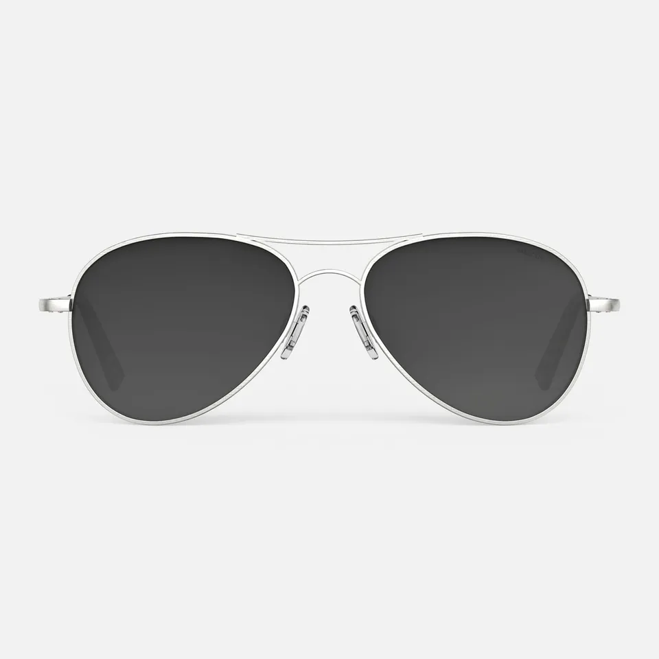 Randolph Amelia Satin Silver occhiali da sole 57mm grigio