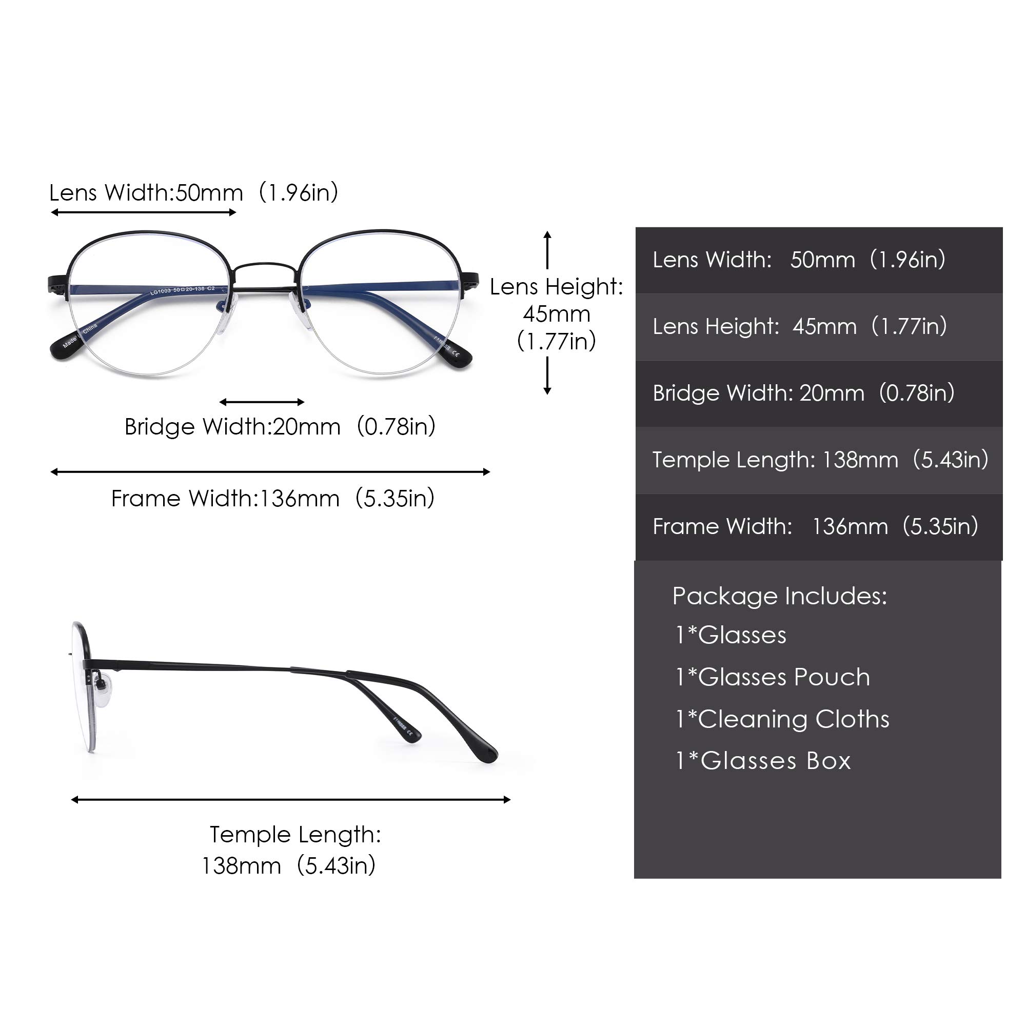 Glindar Rotondi occhiali anti luce blu computer unisex rotondi