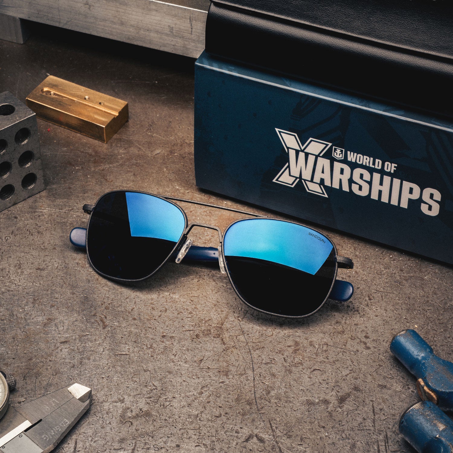 Randolph Aviator World of Warships occhiali sole 55mm blu