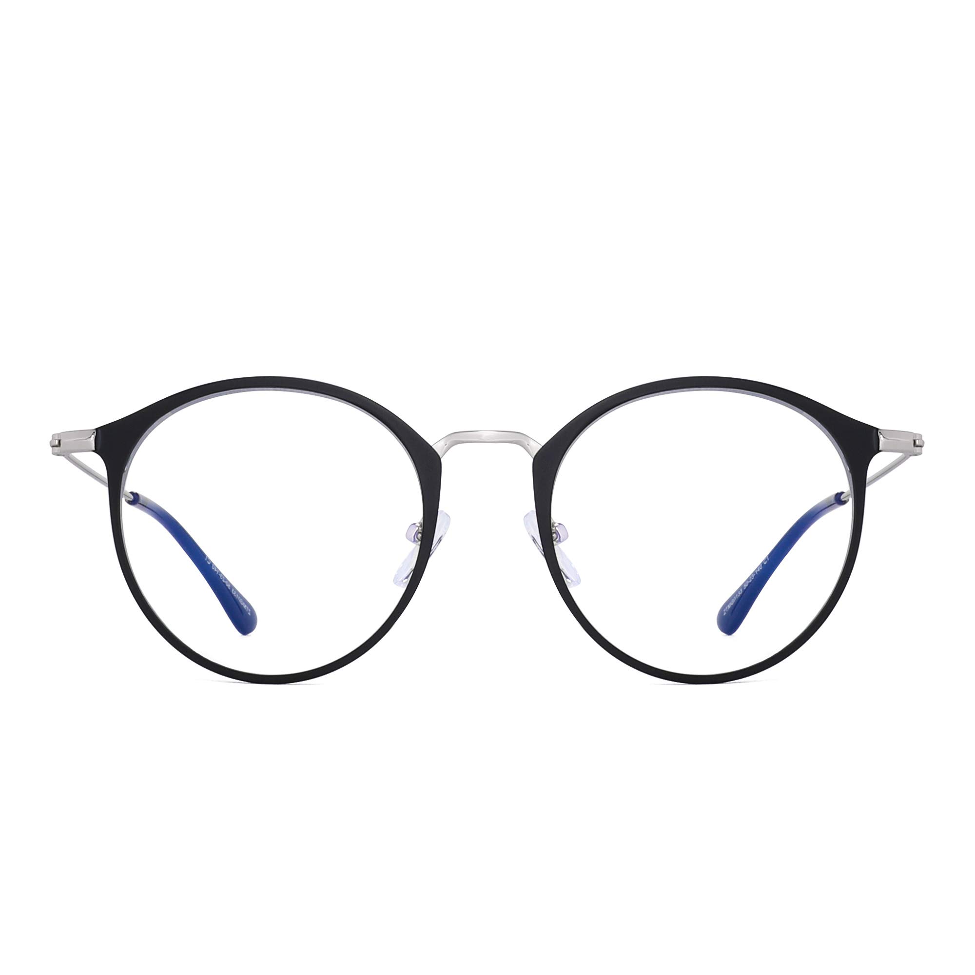 Glindar occhiali luce blu rotondi metallo unisex