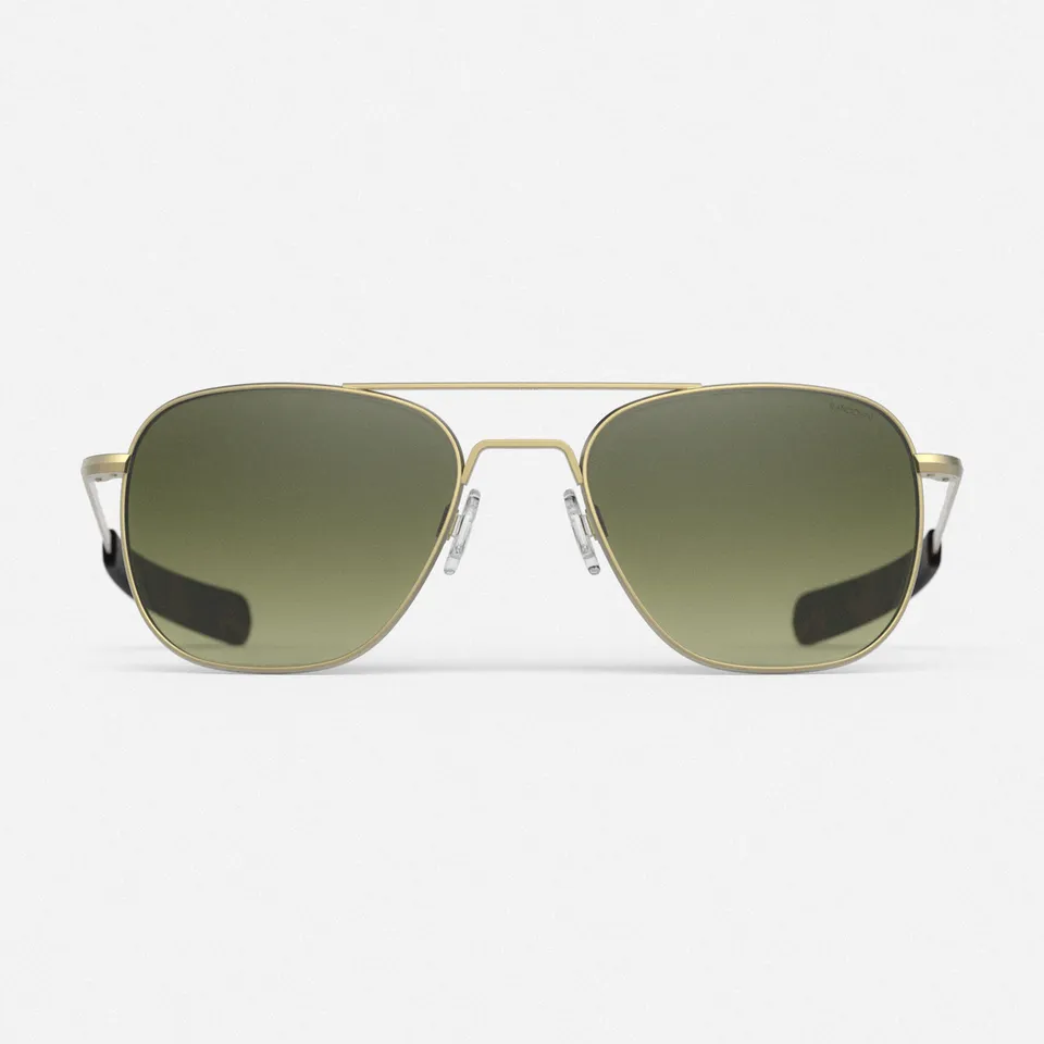 Randolph Aviator 23k Satin Gold Evergreen occhiali da sole verdi