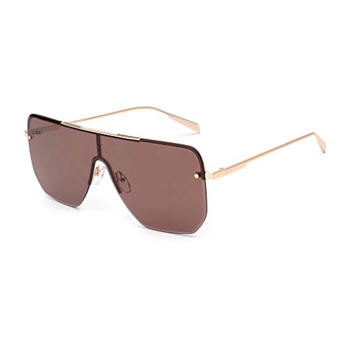 Glindar One Piece occhiali da sole scudo flat top oversize unisex