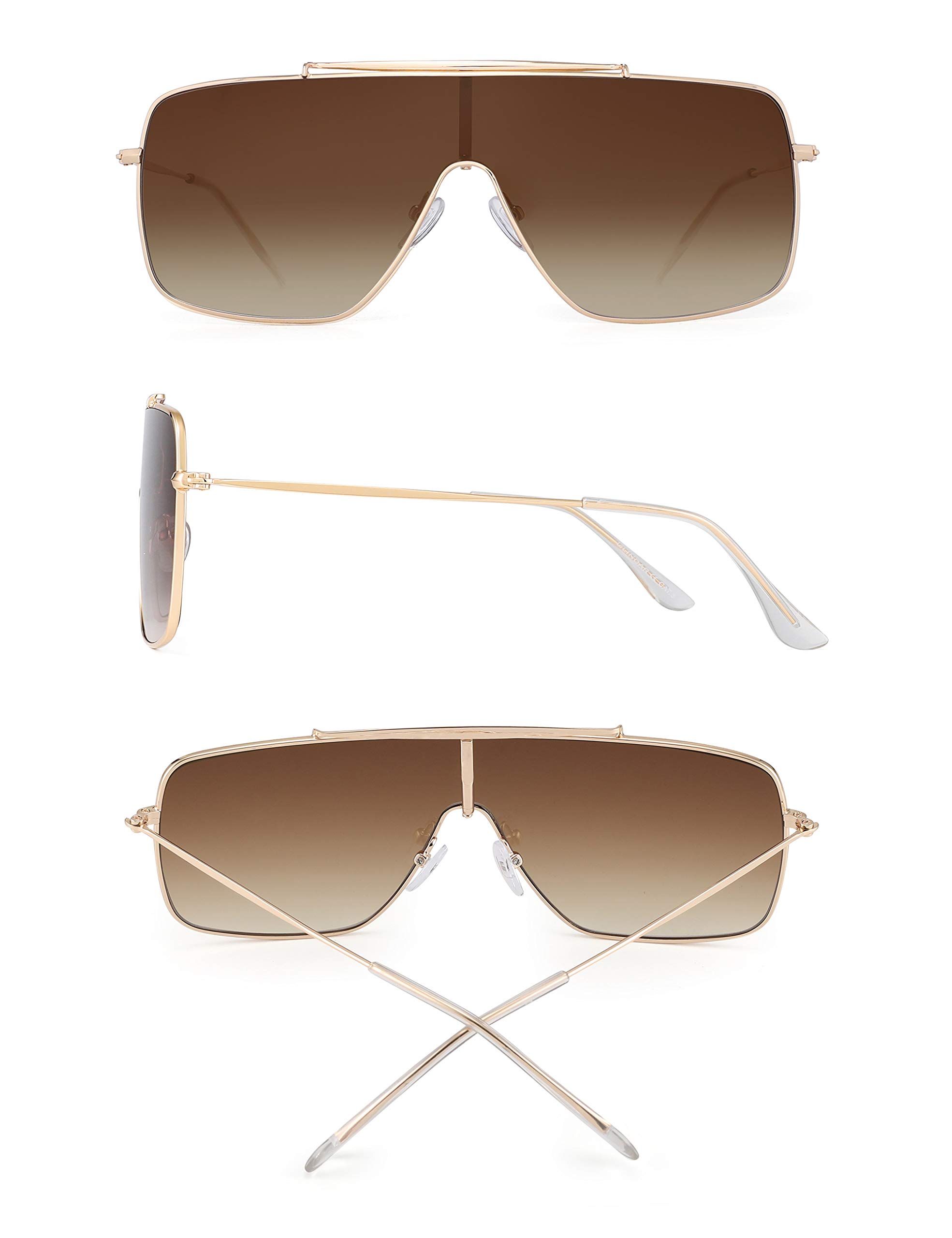 Glindar Scudo occhiali da sole oversize lente sfumata