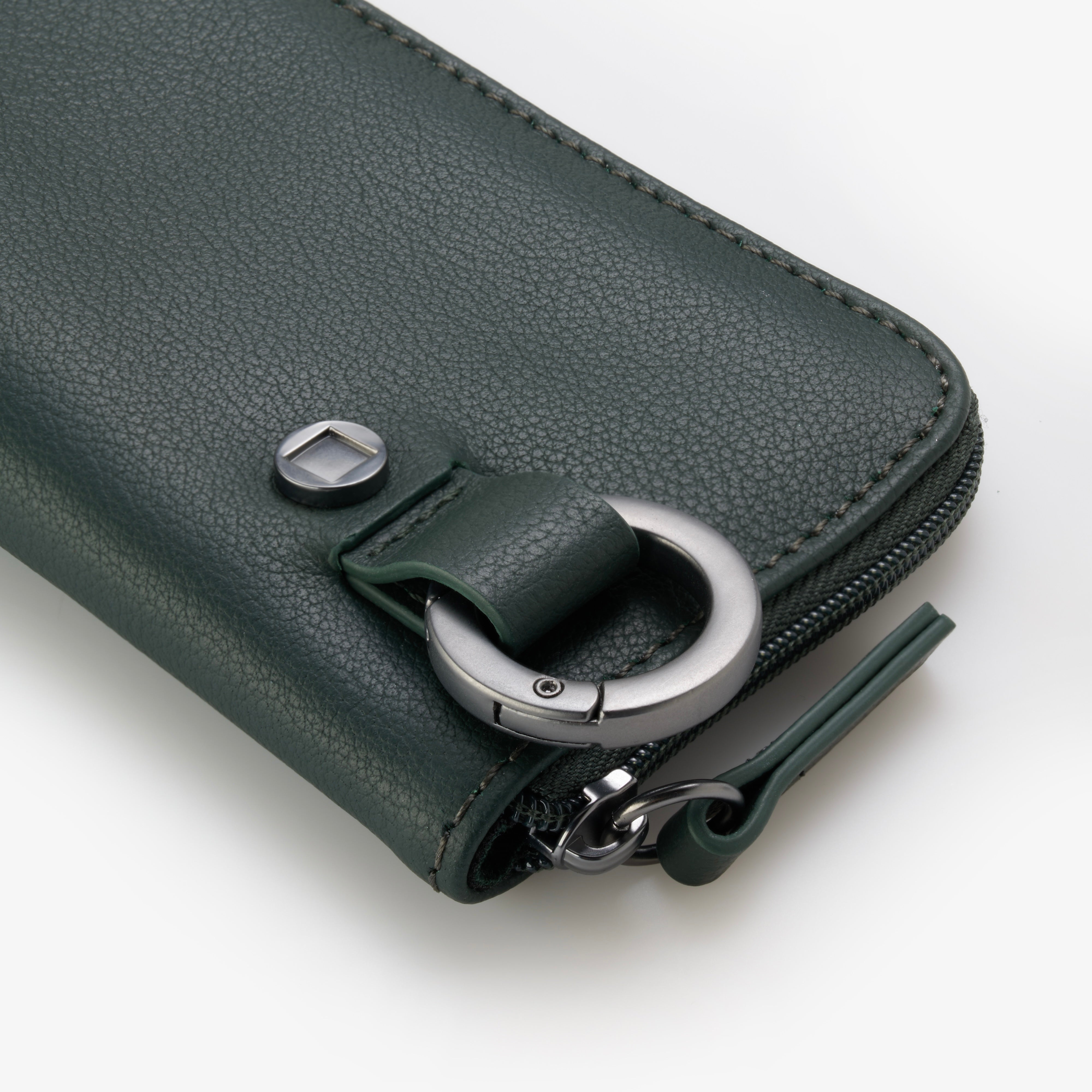 Akoni Leather Case custodia occhiali pelle verde