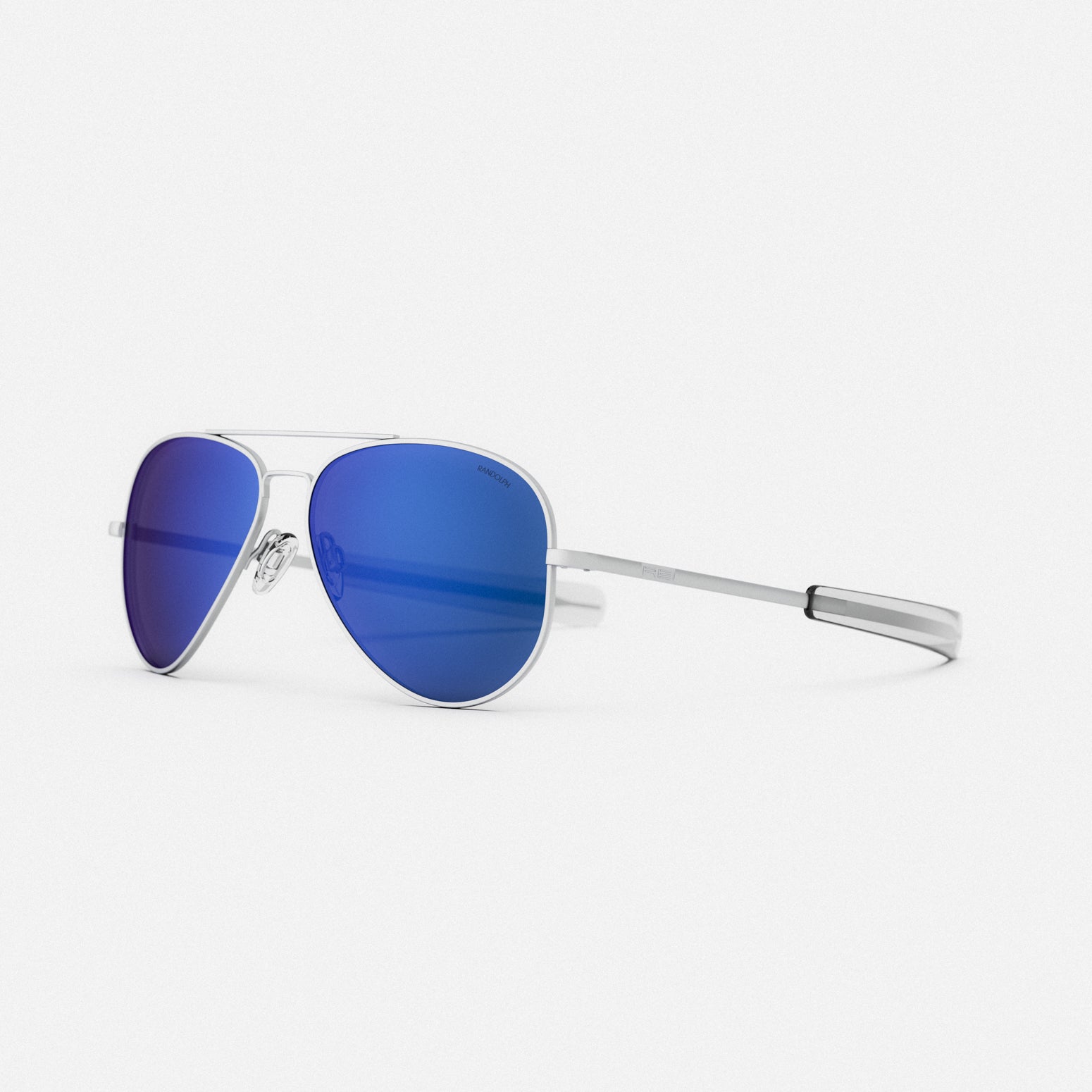 Randolph Concorde Matte Chrome Atlantic Blue occhiali da sole specchiati