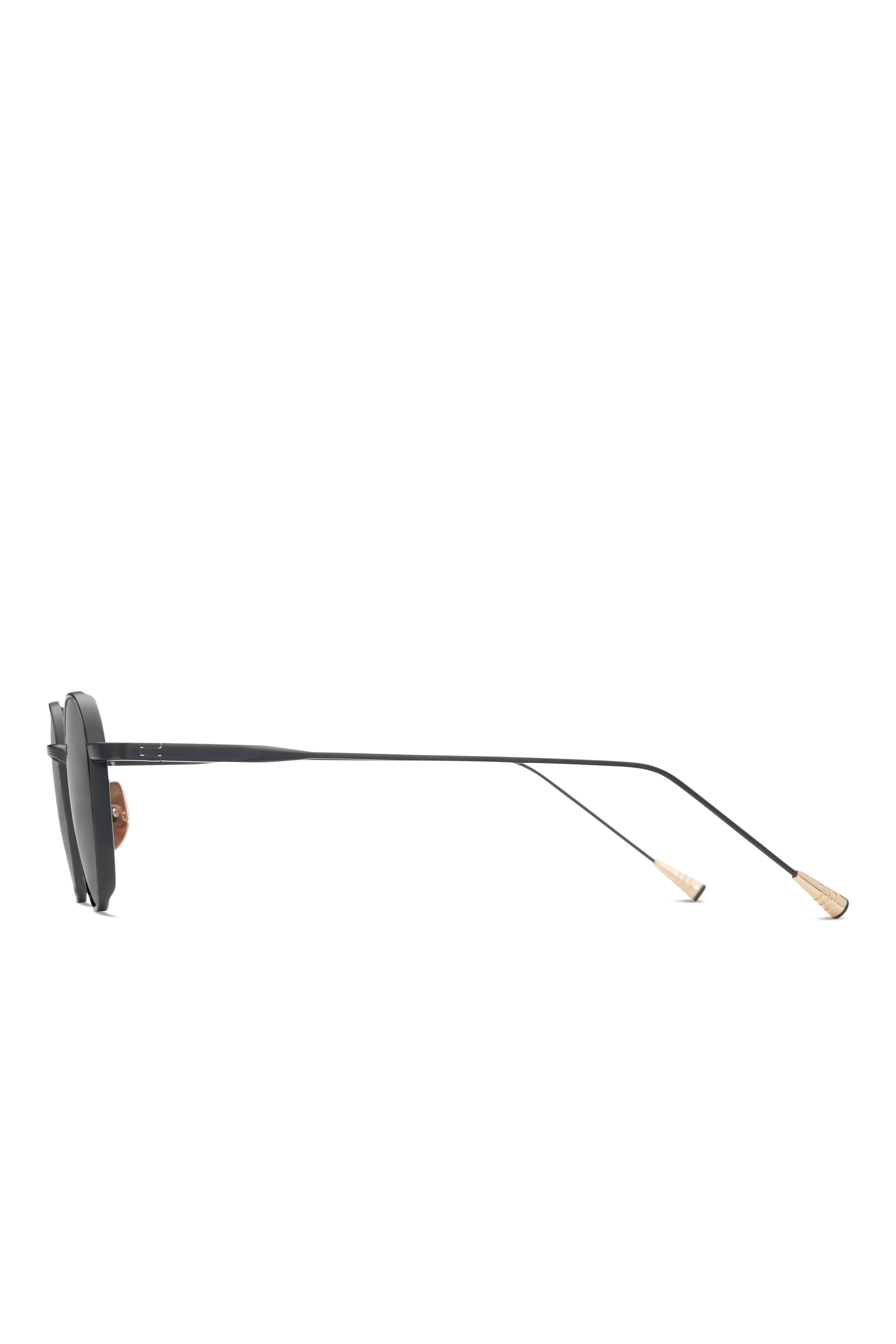 Lunetterie Générale Café Racer occhiali da sole nero grigio tondi
